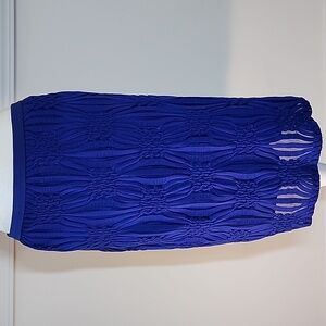 Linea by Louis Dell'Olio pull on fully lined stretch skirt vibrant blue SZ M
